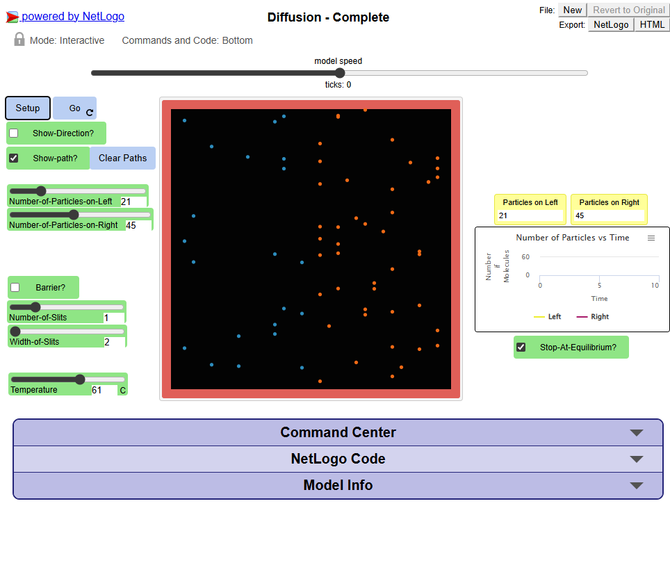 Image of the model including the various controls used to change settings.